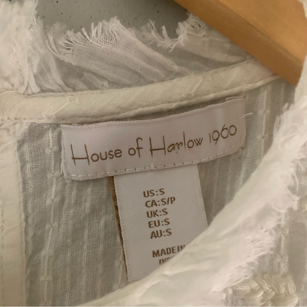 House of Harlow Embroidered Romantic White Sleeveless Top - Picture 3 of 5